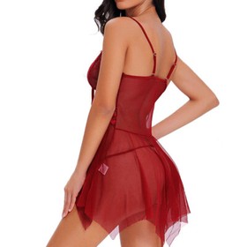 Women Sexy-Lingerie Babydoll Open Front Sleepwear Lace Dress Nightwear G-String