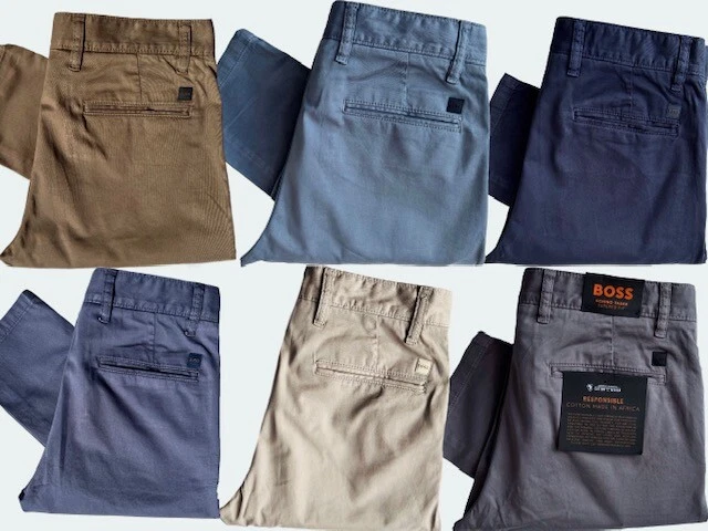Hugo Boss Men's Tapered-1 D Fit Overdyed Stretch-Cotton Satin Chinos #50470797
