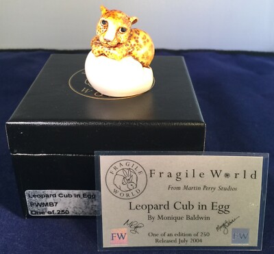 Harmony Kingdom MRP`s ~ Fragile World ~ Leopard Cub In Egg~ NIB ~ 250