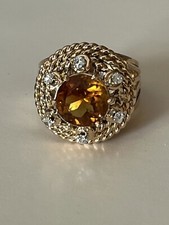5378 - Anello a sfera anni '40 figlio d'oro giallo citrino