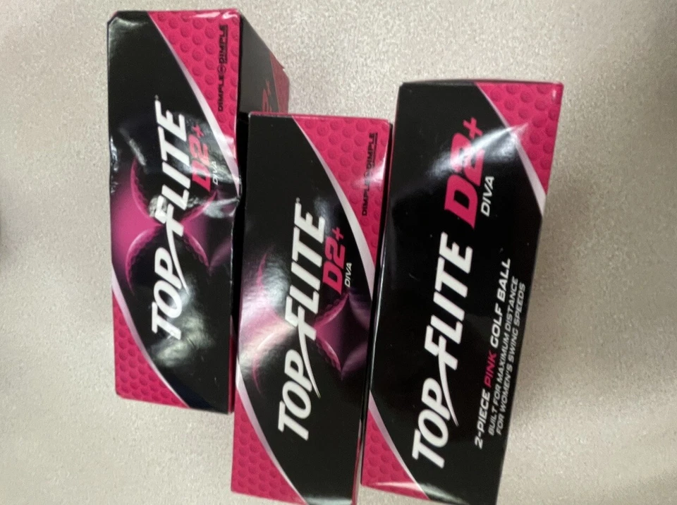 Paquete de 3 pelotas de golf Top Flite D2 Diva rosa distancia máxima para mujer nunca usadas Foto 4 de 4