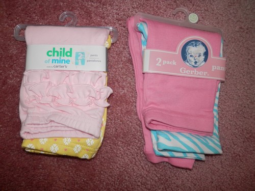 Lot Baby Girl Pants Leggings Size 3 6 9 Months NEW NWT Carters Gerber