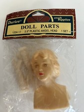 Vintage Darice 2.5" Angel Doll Head Arms Brown Eyes Doll Making Craft Kit