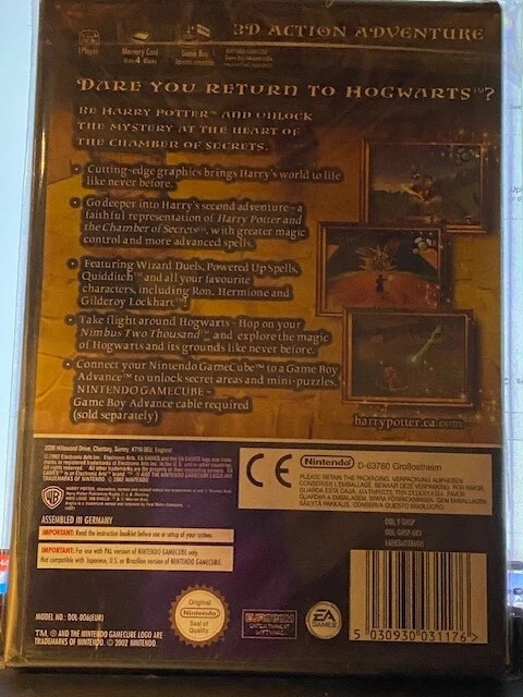 BNIB~ GAMECUBE: ~ HARRY POTTER & THE CHAMBER OF SECRETS ~ {Sealed} ~ ** PAL ** - Image 2 of 3