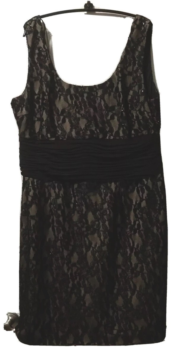 J.S. Boutique plus size 16w black lace and beaded sheath dress, retail $148 J.S. Boutique plus size 16w black lace and beaded sheath dress, retail $148