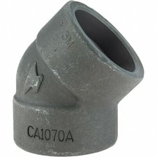 Made in USA Size 1-1/2", Class 3,000, Forged Carbon Steel Black Pipe 45? Elbo...