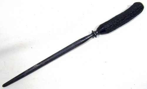 Antique LEE'S USA Black Stag Antler Handle Sharpening Steel Honing Rod 31.7 cm - Bild 2 von 11