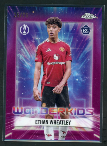 24/25 Topps Chrome UCC Ethan Wheatley Rookie Pink Wonderkids /75 Man United
