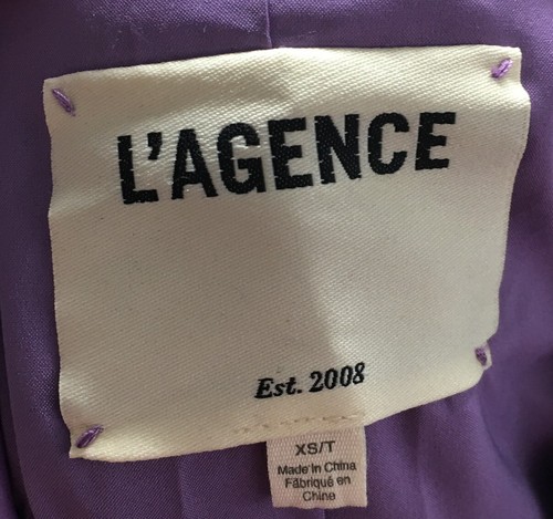 L'agence Leather Jacket Women's Size XS Purple Lamb Leather Zip Moto - Picture 8 of 8