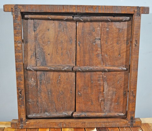 Antique Wooden Wall Décor Window Panel With Frame Original Old Fine Hand Crafted - Picture 5 of 5