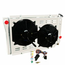 For 1984-1990 Chevy Corvette S10 V8 2.5-5.7L 3 Row Radiator+Shroud Fan+Relay