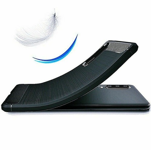 Custodia cellulare stile carbonio silicone cover case nera + opzione protezione vetro pellicola 9H - Foto 789 di 935