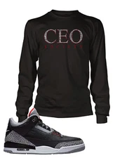 Men CEO Tee Shirt To Match J3 Cement Men Graphic Sneaker Sport Hip T Big Tall