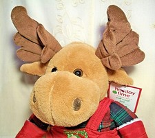 Dan Dee SANTA'S HELPER Moose Puff Coat Stuffed Animal Christmas Plush Toy 14"