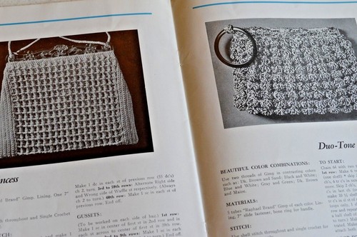 Vintage 1938 Raphael Gimp Brand Crochet Booklet Hat Bag Belt Purses No.2  - Picture 8 of 9