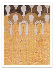 Gustav Klimt BEETHOVEN FRIEZE (1902) Vintage Painting 17x22" Premium Art Print