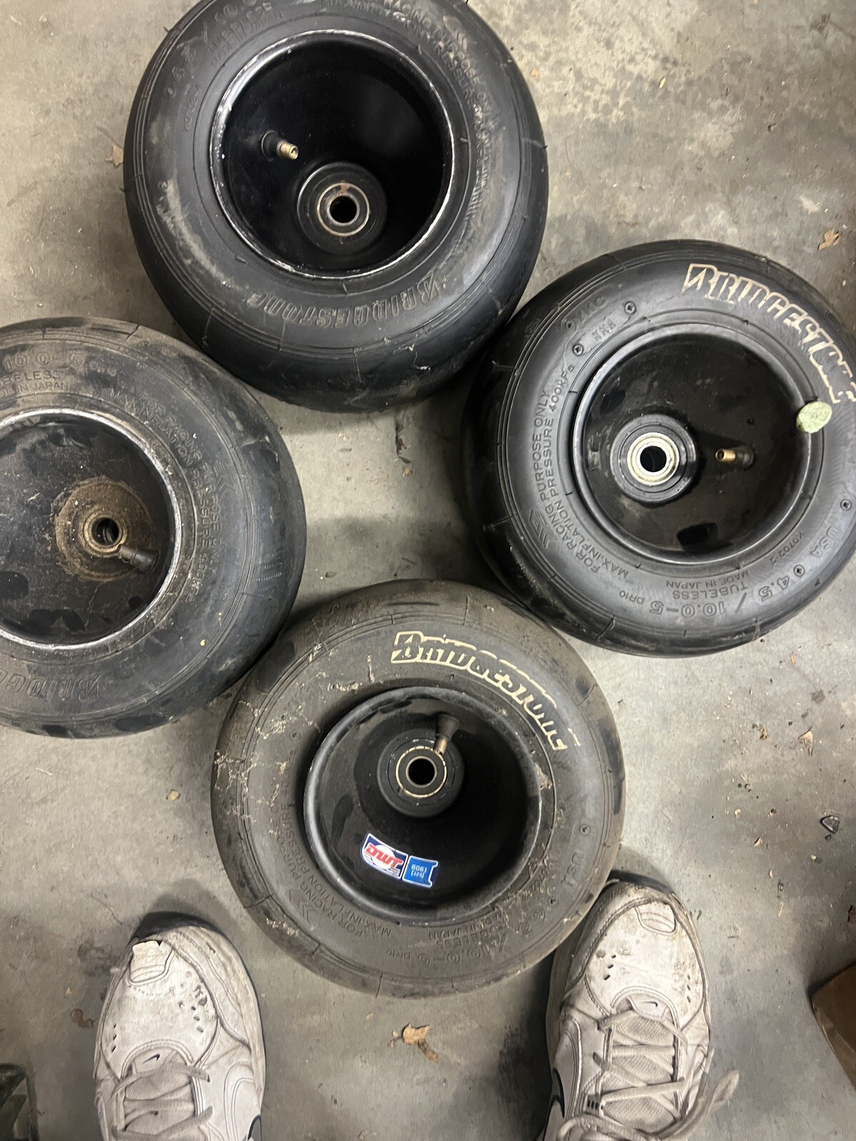 DOUGLAS KART 4 FRONT WHEELS ALUMINUM 51/4" X 5" 17 mm BEARING Sand