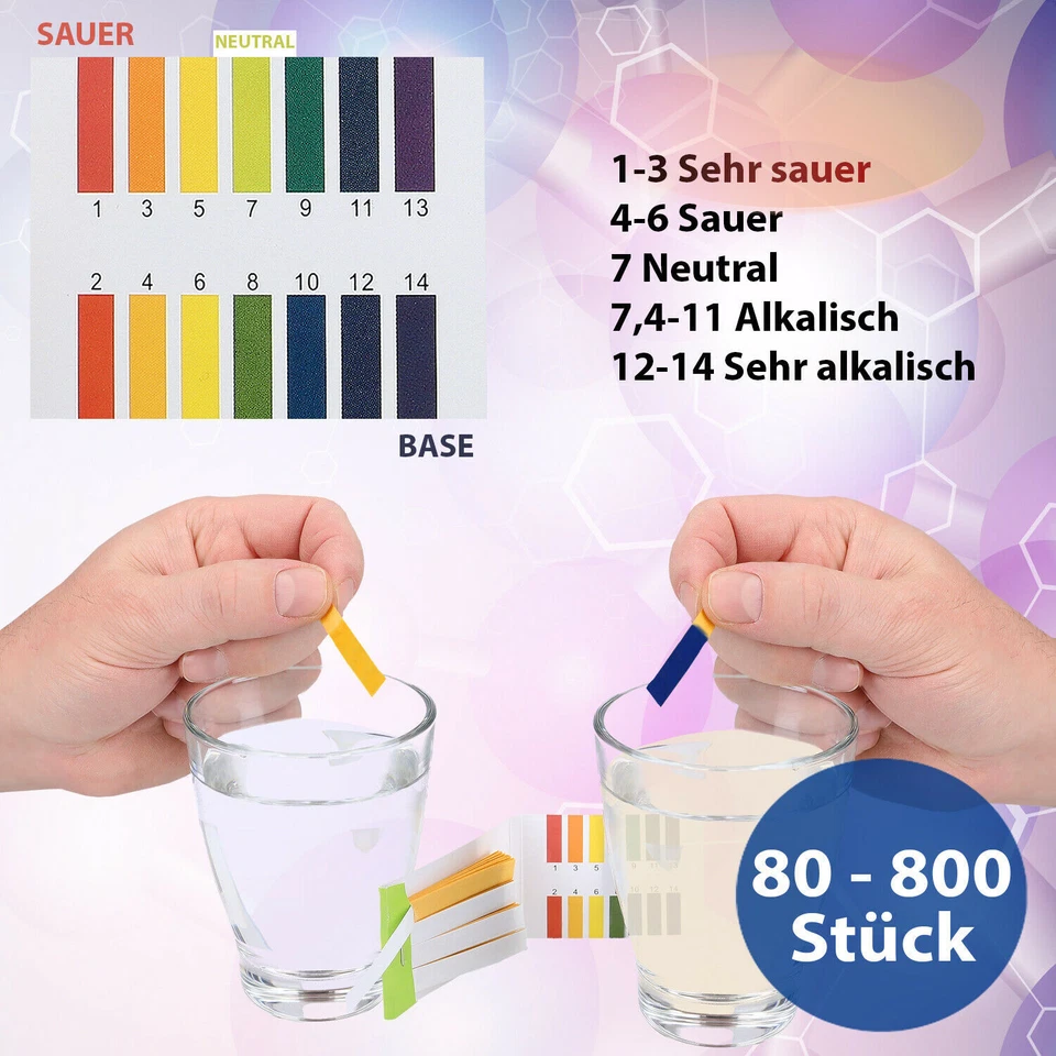pH Wert Test1-14 Teststreifen Wassertest Streifen für Aquarium Pool Teich Wasser - Bild 2 von 4