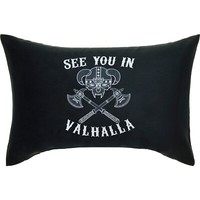 See You In Valhalla Kissen 40X60Cm, Wikinger Deko, Vikings Fanartikel, Schwarz