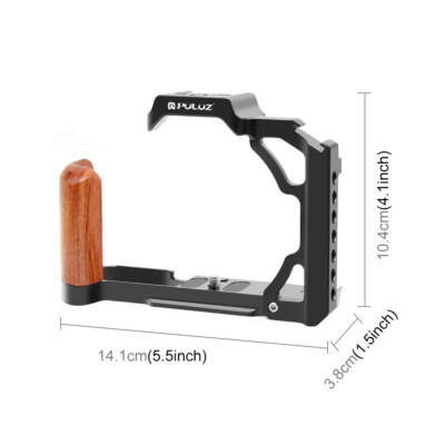 DSLR Camera Cover Cage Metal Stabilizer Rig Protective Wooden Grip