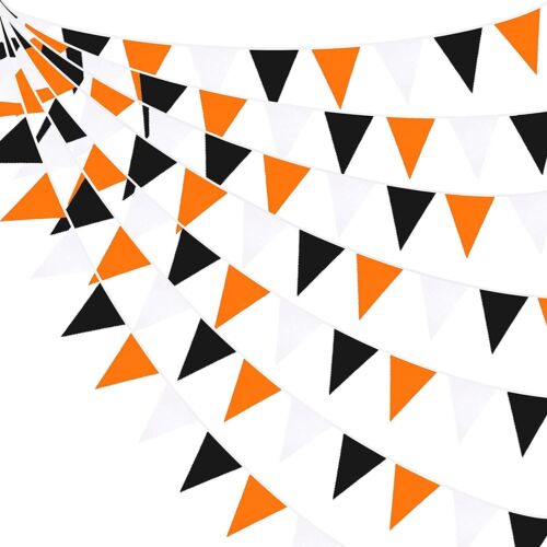 32Ft Orange Black White Graduation Party Decorations 2023 Halloween Pennant B...