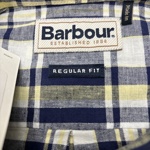NWT Barbour Bodmin Plaid Short Sleeve Linen Blend Shirt Men's Size M - Picture 4 of 15