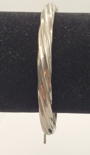 Brazalete Vintage Estampado Italia 925 Cuerda de Plata Esterlina Torcido Almeja - Imagen 22 de 23