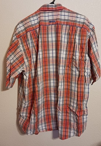 US Polo Assn Mens Long Sleeve Shirt Orange Plaid XL Sz Button Up Logo - Picture 3 of 4