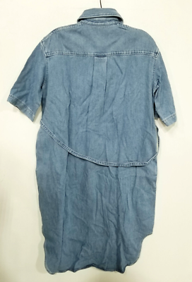 blue smock midi dress Leandra Blue Smocked V-Neck Midi Dress US2