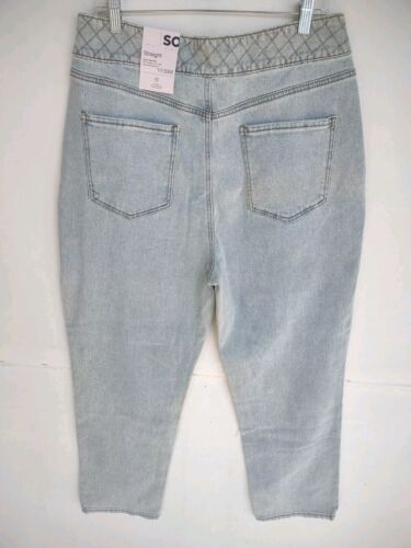 SO Womens Sz 17 Jeans Super High Rise Wide Leg Stretch Light Wash 33x28 NWT - Picture 3 of 10
