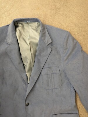 Vintage Blue Men's Desert Suede By Knack Disco Blazer Size 42R
