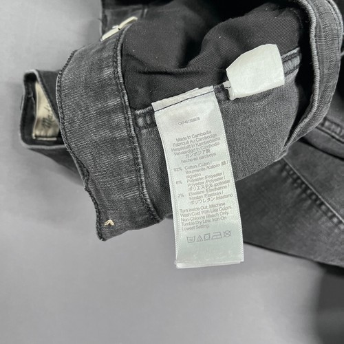 Madewell Jeans Women 32 Stovepipe High Rise Gray Charcoal Denim Stretch Frayed - Picture 13 of 15