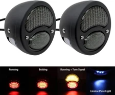 Black LED Custom Hot Rat Street Rod Tail Lights W/Turn Signals For Ford Model A