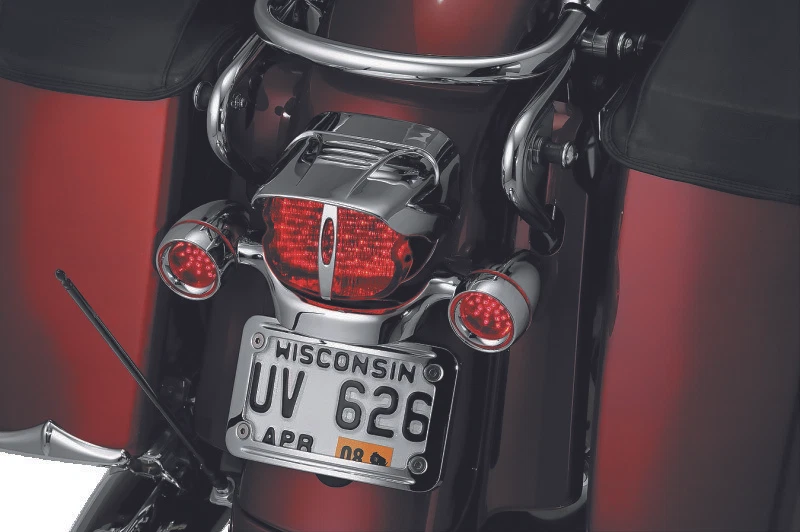 Visera de luz trasera Kuryakyn sin ranuras cromada * Se adapta a Harley Davidson Touring Foto 2 de 2