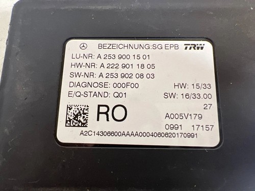 Mercedes-Benz S W222 2015 Handbremssteuergerät A2539001501 SKN3938 - Bild 3 von 3