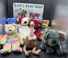 VTG 7 LARGE BIG Beanie Babies Bears, Ostrich, Koala, Peace Bear, Poster Gift