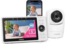 VTech Upgraded Smart WiFi Baby Monitor, 1080p FHD Camera 2 Piece Set, White