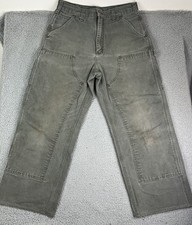 Vintage Carhartt Olive Green Double Knee Carpenter Pants B136 MOS Altered READ
