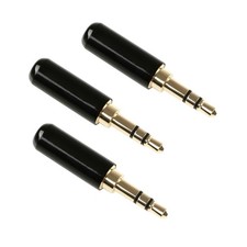3Pcs 3.5mm Copper Male Stereo Mini Jack Plug Audio Soldering Connector H