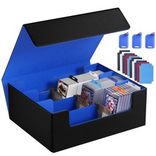 Card Storage Box 1800 Sleeved Capacity Dividers Magnetic Case for Sports TCG
