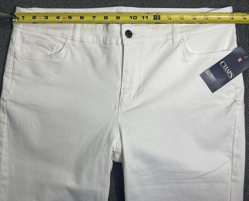 CHAPS Women's Size 14 WHITE "Super" Capri Jeans "fit like 36x17" NWT - Picture 11 of 16