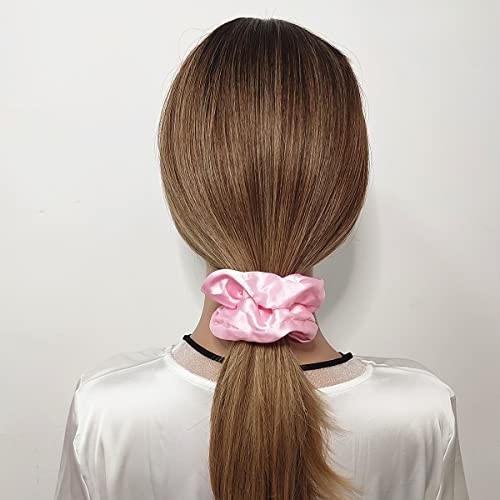 12 Pcs Satin Silk Scrunchies, Soft Hair Ties, Fashion 1 Count (Pack of 12) Pink - Picture 2 of 3