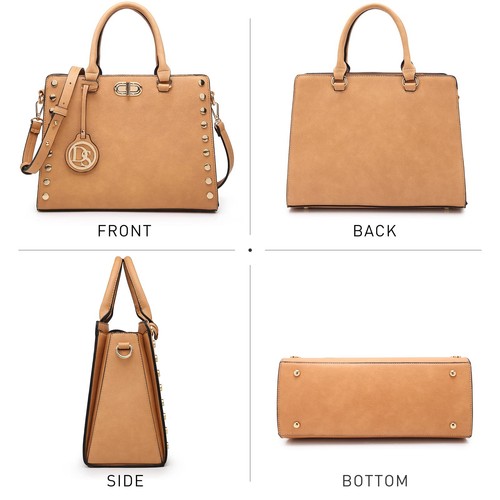 Women Medium Satchel Handbag Work Tote Shoulder Bag Top Handle Purse with Mat... - Picture 3 of 5