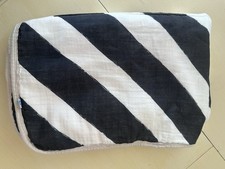 A23 NWOT Little Unicorn Black And White Striped Hooded Towel 28x28