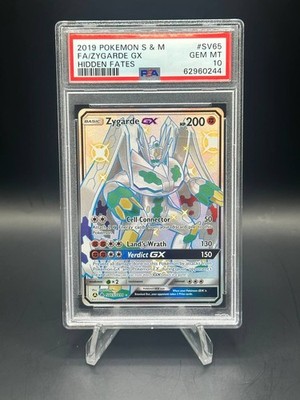 2019 Pokemon Sun & Moon Hidden Fates Fa/Zygarde Gx Hidden Fates PSA 10 #SV65