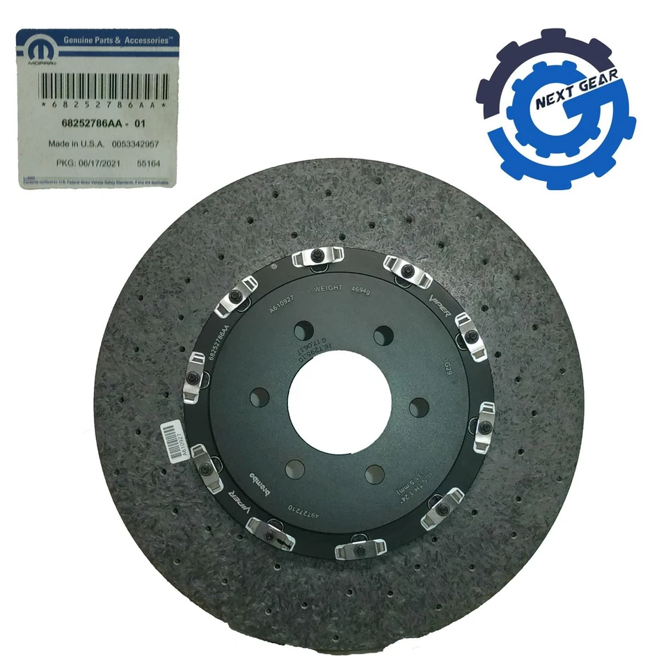 Новый оригинальный производитель Mopar задний дисковый тормоз ротор для 2015-2017 Dodge Viper 68252786AA 8,4 л - Изображение 3 из 4