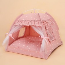 Selena Cat Bed Tents Dog House Indoor Outdoor Lace Mesh Breathable Windows Do...
