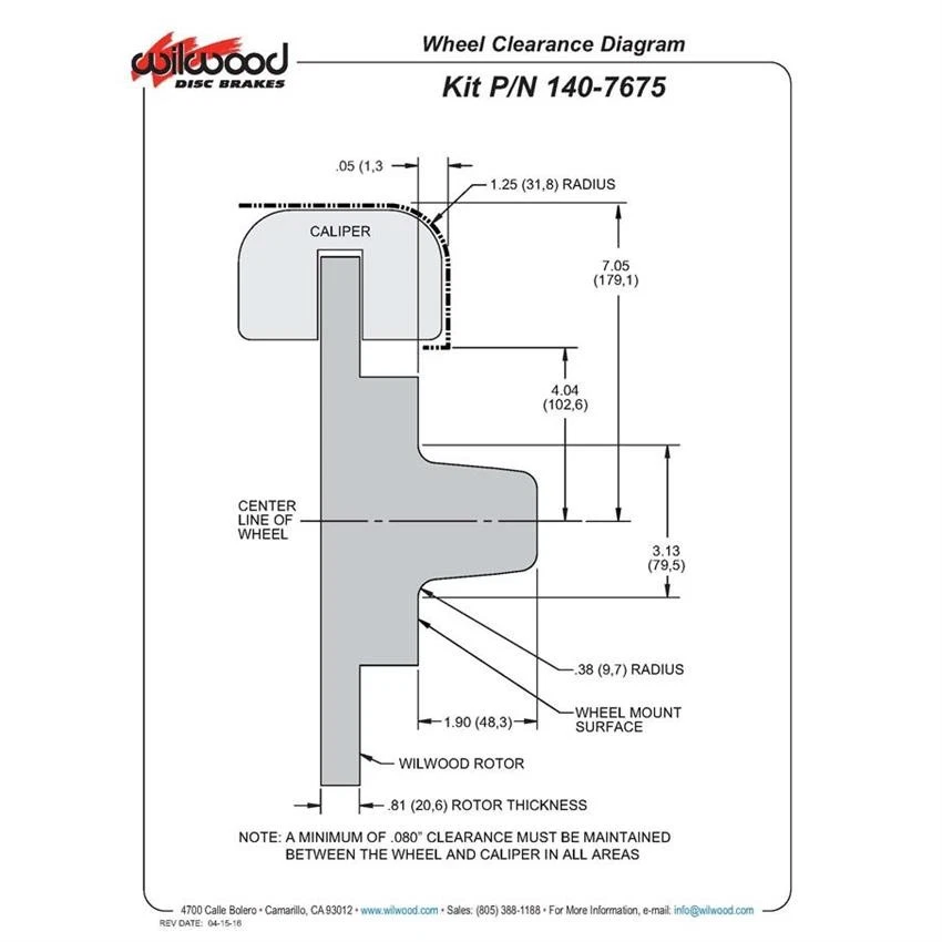 Kit de freio a disco dianteiro Wilwood 140-7675 FDLI 12,19 polegadas, 1964-74 GM - Imagem 4 de 4
