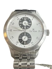 Le Vian Regulateur Automatic Swiss Made Watch Retail $3695