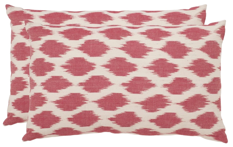 Pillows Collection Polka Dots Throw Pillows (Set of 2), 12" x 20", Rose - Image 2 of 4